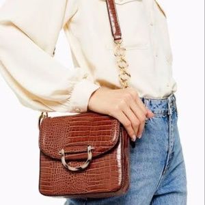 Topshop Carrie Crocodile Shoulder Bag